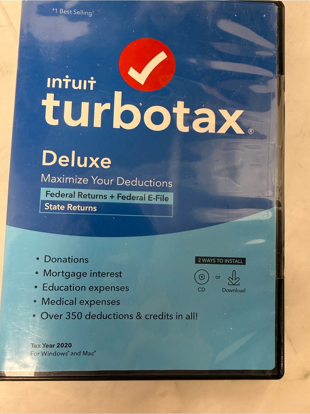 TurboTax Deluxe 2020 Federal + State PC/Mac Factory Sealed CD